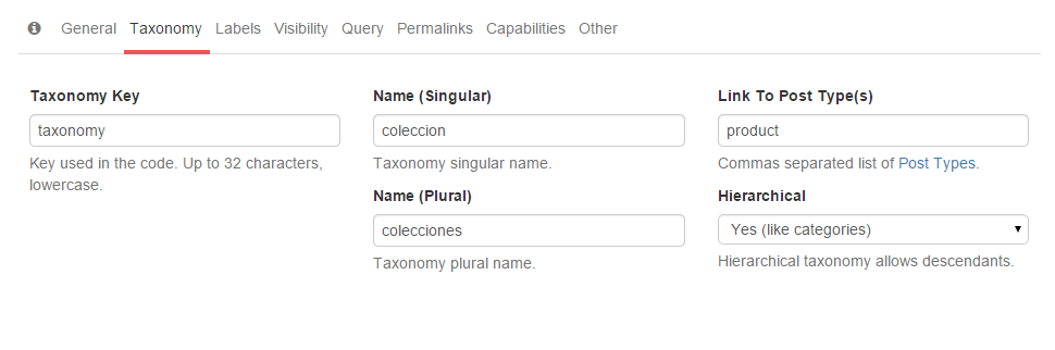 Crear taxonomias en wordpress